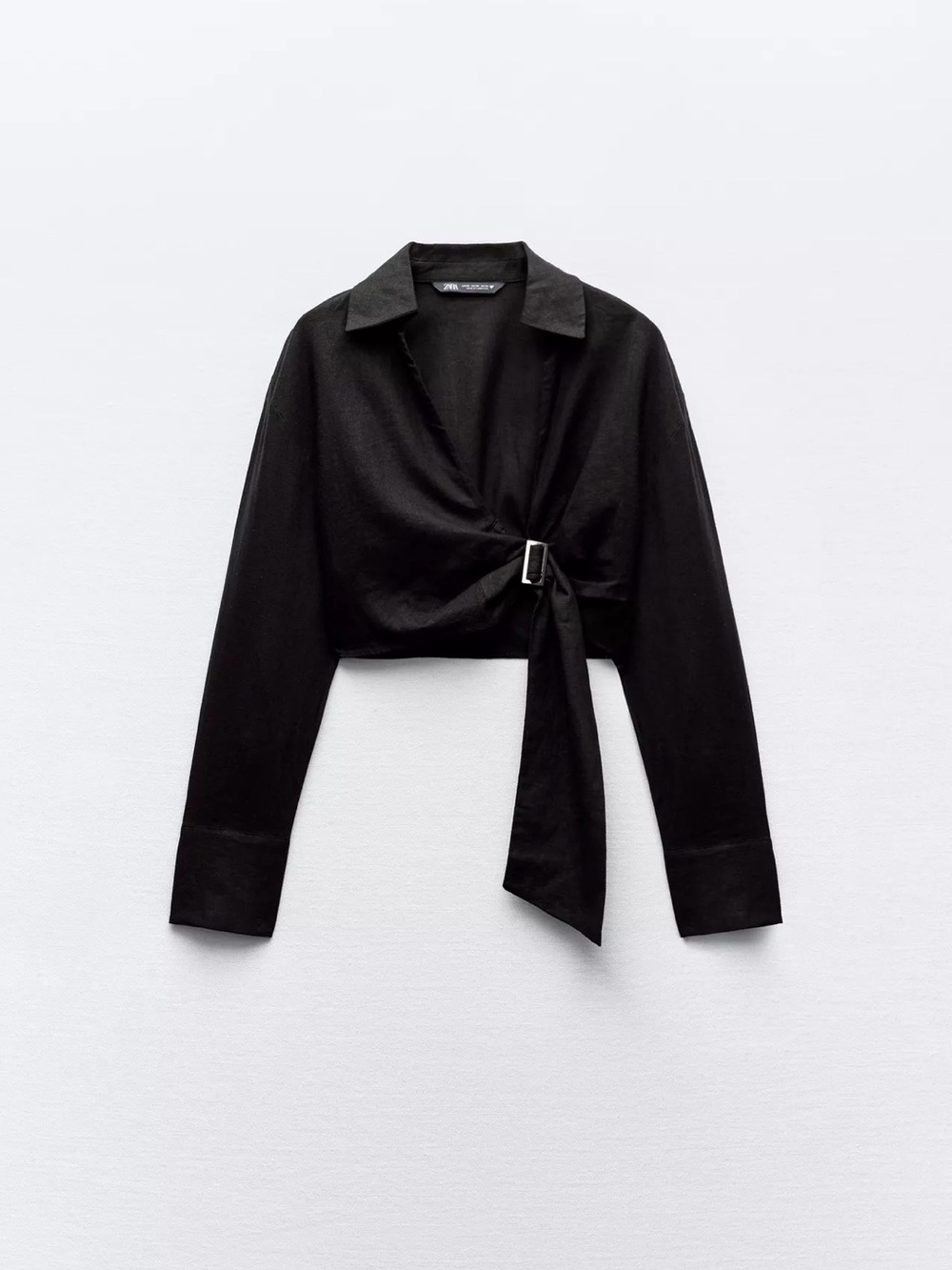 ZARA Buckled Linen Shirt NWOT